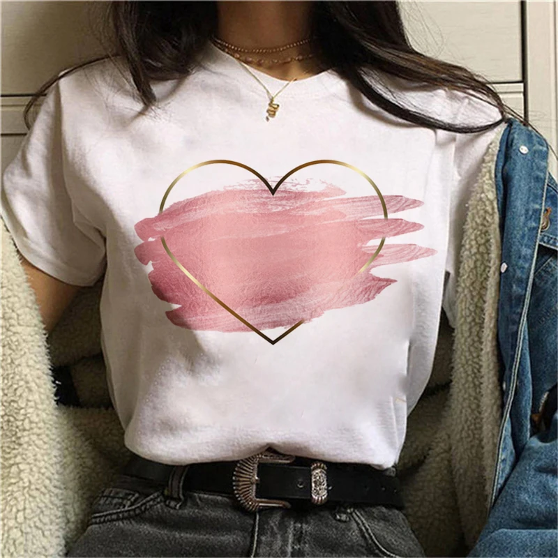 

New Fahion Women's T-shirt Sweet Heart printed T-shirt Summer 90s Girl Clothes Print Tee graphic T-shirt short sleeve