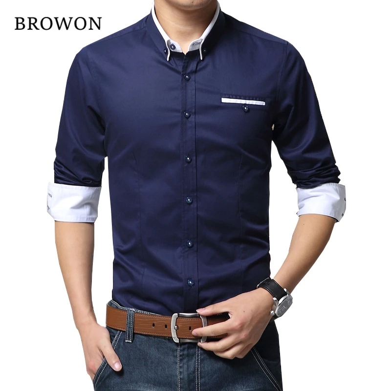 2021 Новое поступление мужская Повседневная деловая рубашка с длинным рукавом в