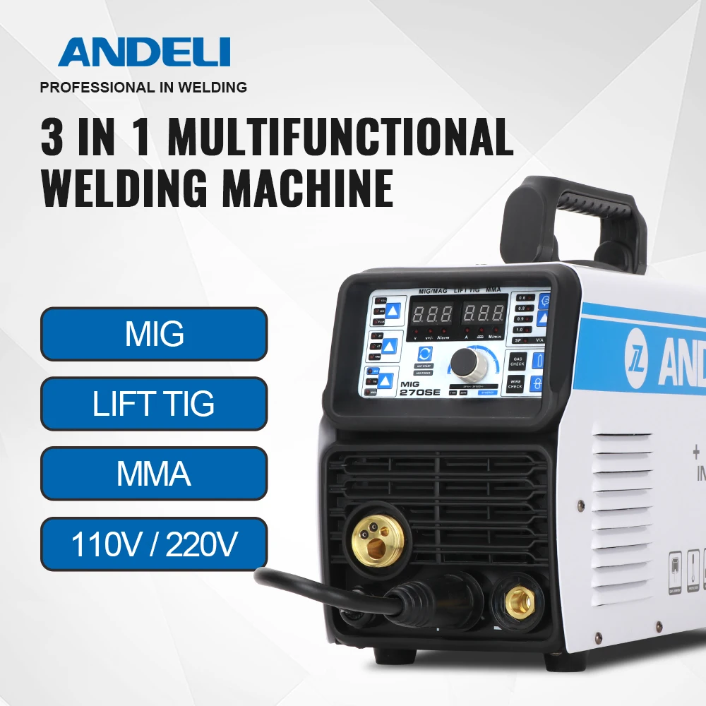 ANDELI MIG 270SE Портативный интеллигентая (ый) сварщик 110V/220V МиГ сварочный аппарат для