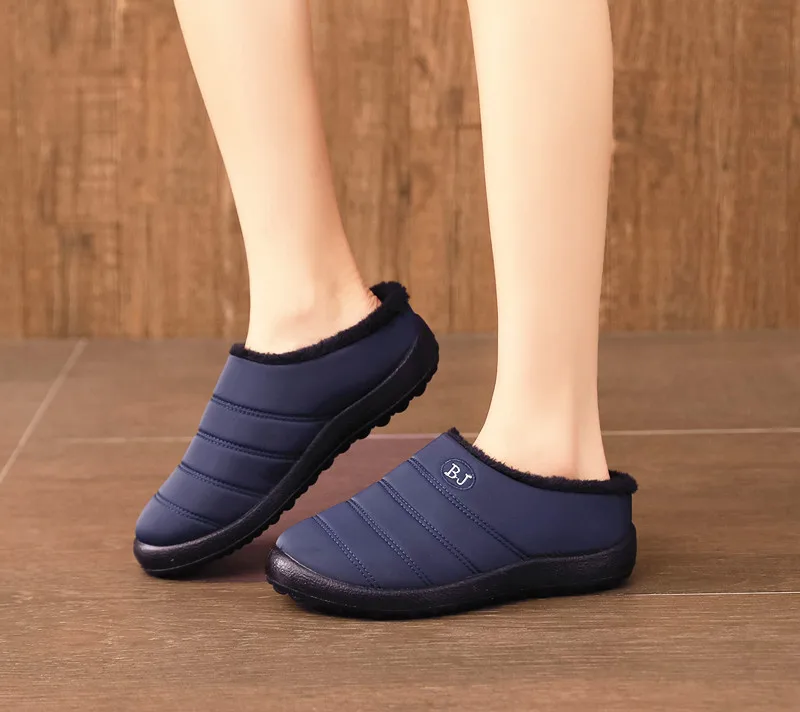 Size35-46; женская зимняя обувь из водонепроницаемого материала; пара зимних ботинок унисекс; Теплые повседневные ботинки на меху с нескользящей подошвой