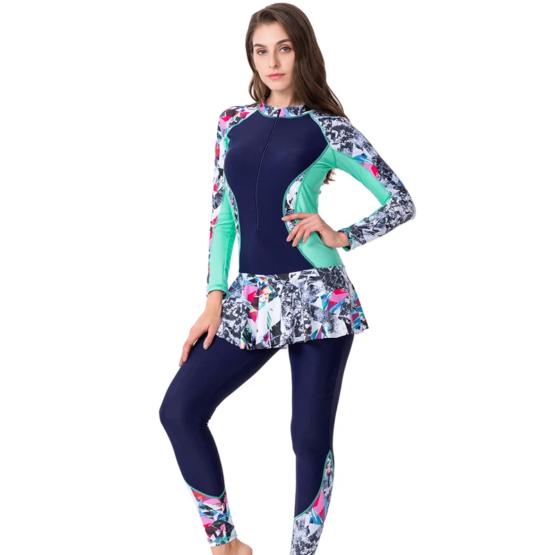 Butkini женский купальник с длинным рукавом и молнией|Мусульманский купальник| |