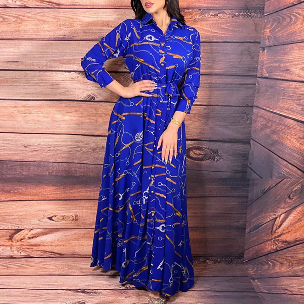 

2021 Autumn New Patchwork Fashion Women Dress Long Sleeve Single-breasted Floral Dress Sophisticated Dress For Ladies