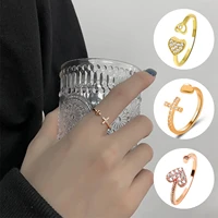 south koreas new simple love ring for women fashion open cross adjustable ring for girlfriend valentines day gift k%d0%be%d0%bb%d1%8c%d1%86%d0%b0