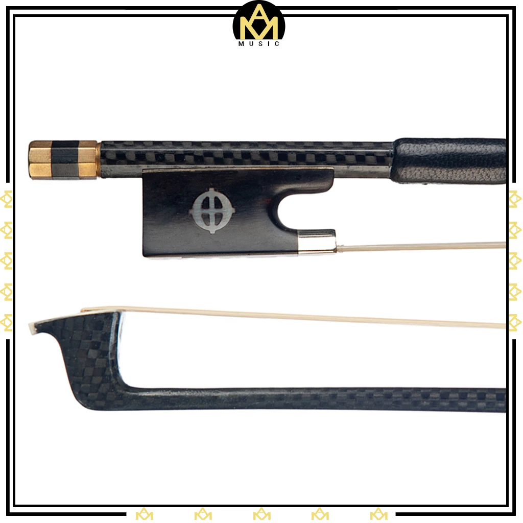 

Advanced Grid Carbon Fiber Stick 4/4 Size Violin/Fiddle Bow Sheep Skin Grip White Mongolia Horsehair Ebony Frog Durable Use