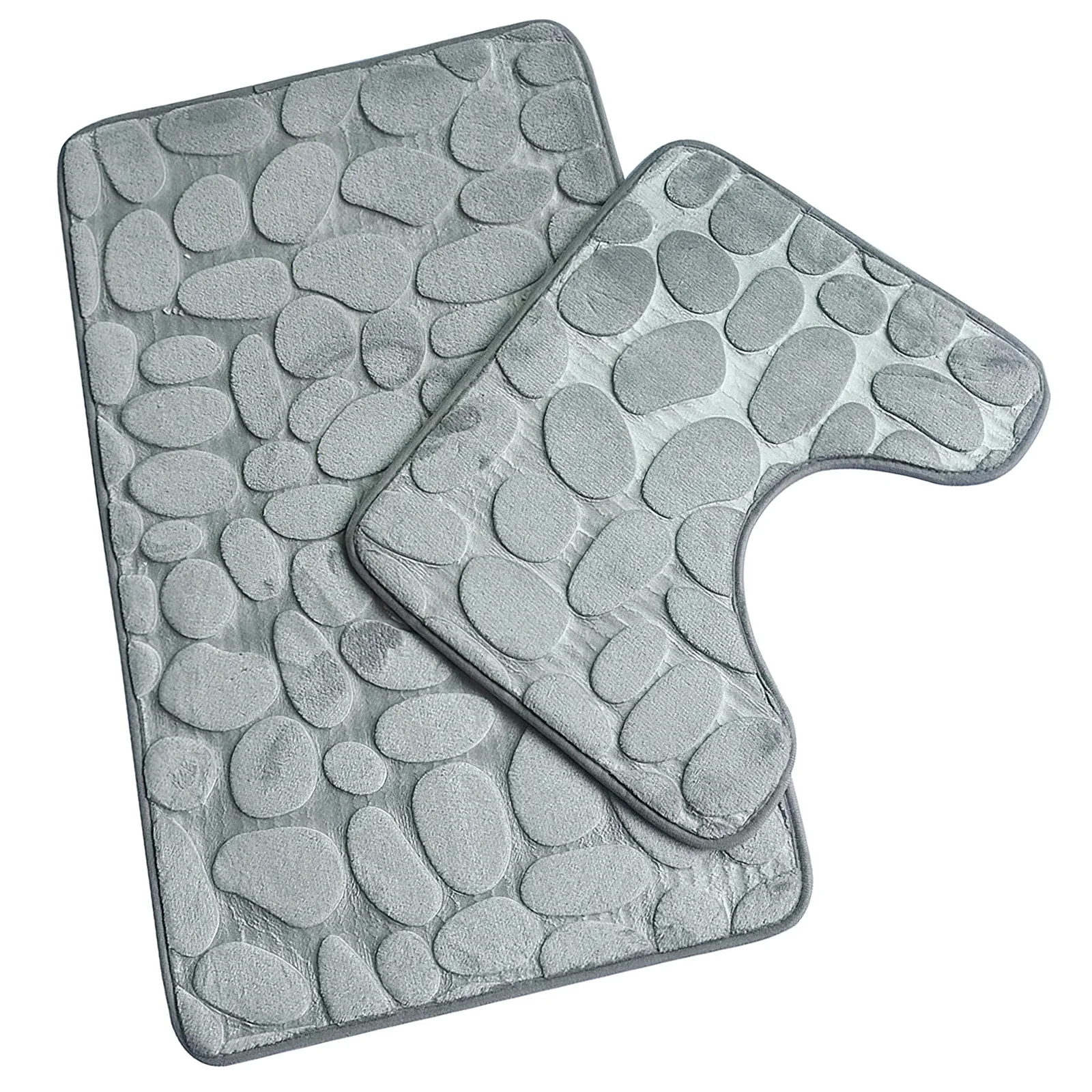 

Bathroom carpet Memory Foam Rug Coral Fleece Mats Set Non-Slip Pebble Flannel pad Floor Carpet Set Mattress for Bathroom Decor
