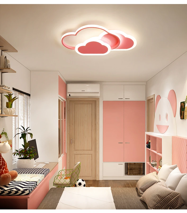 Lámpara de techo moderna decoración Led de la habitación de los niños, dormitorio, estudio nórdico nube corazón accesorio de iluminación interior decoración AC de aluminio luces