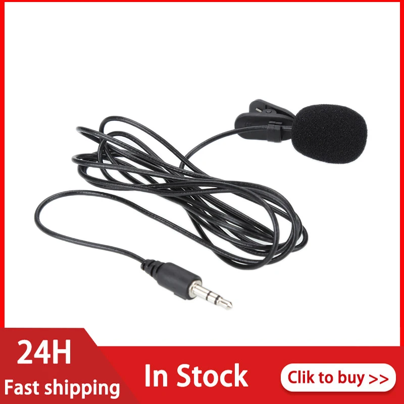 

Clip On Lapel Microphone Lavalier Mic Wired Mini Micro 3.5mm Portable Head-mounted Wired Headset Hands-free Amplifier Speaker