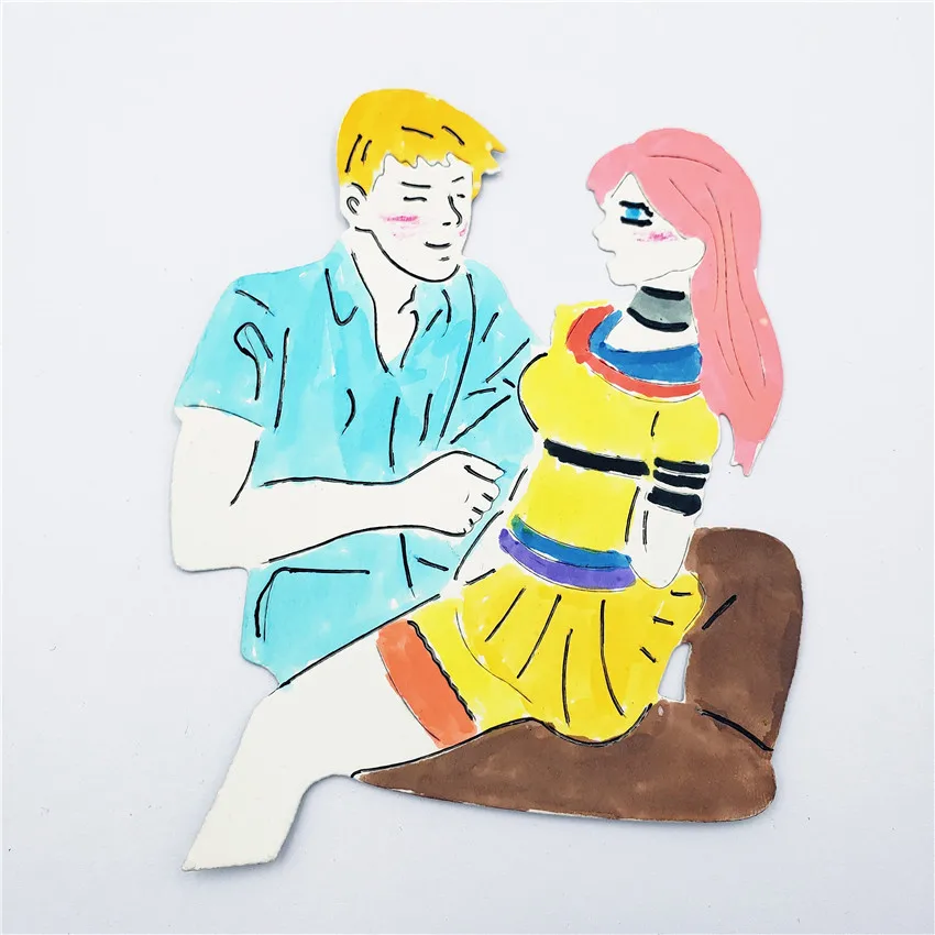 Мужчины и женщины в любви резки плашки из углеродистой стали трафареты для DIY