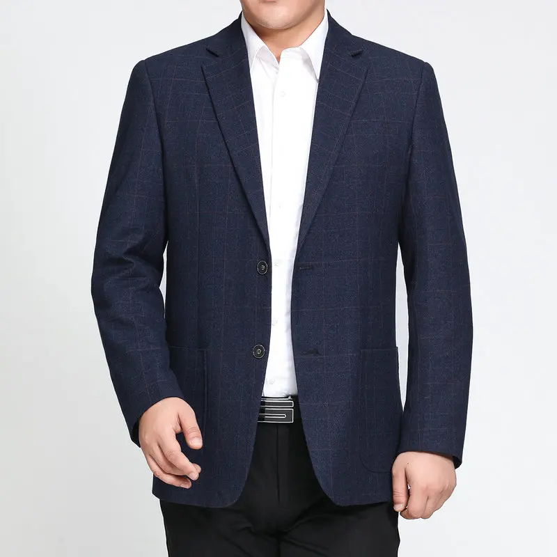 

Мужской Блейзер в клетку, темно-синий, серый, Повседневный, Деловой, для отдыха, осень-весна