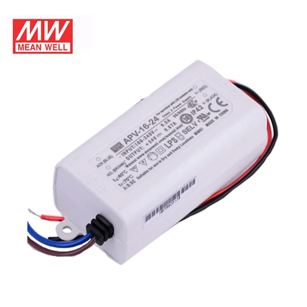 Оригинальный бренд Mean Well представляет APV-16 серии meanwell (5В/12В/15V/24V постоянного