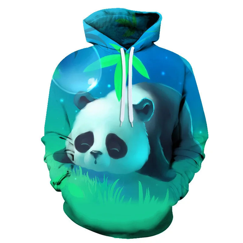 

Spring And Autumn 3d Panda Print Animal With Men's And Women's Children's Hoodie Casual Long-sleeved Loose Sweatshirt Coat