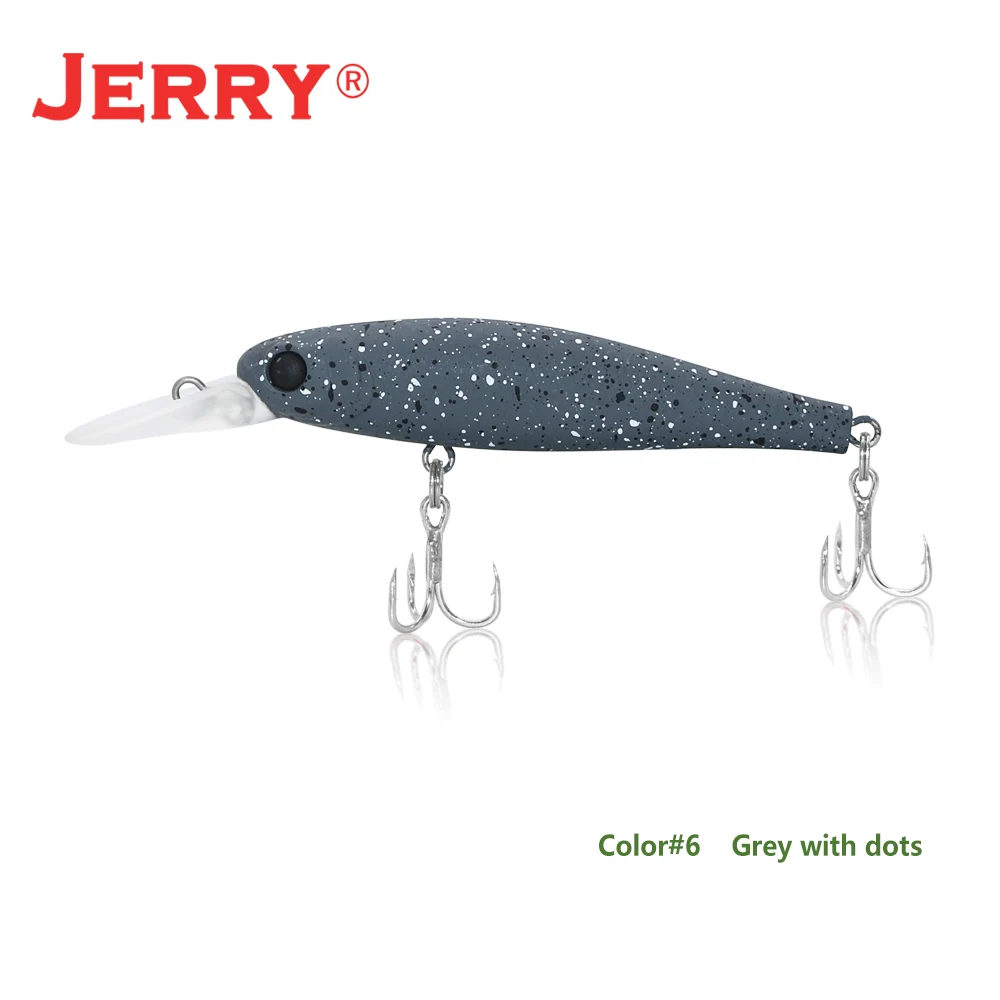 Jerry 65 мм 4,8 г медленная Тонущая приманка жесткая приманка гольян погремушка воблеры форель Щука лосось бас приманки, рыбалка - Цвет: Grey with dots