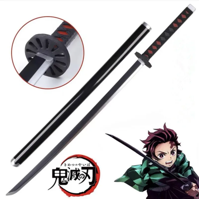

104 см меч оружие убийца демонов киметасу no Yaiba Tanjirou Black Sowrd Косплей 1:1 нож ниндзя из аниме PU Prop модель подарок декор