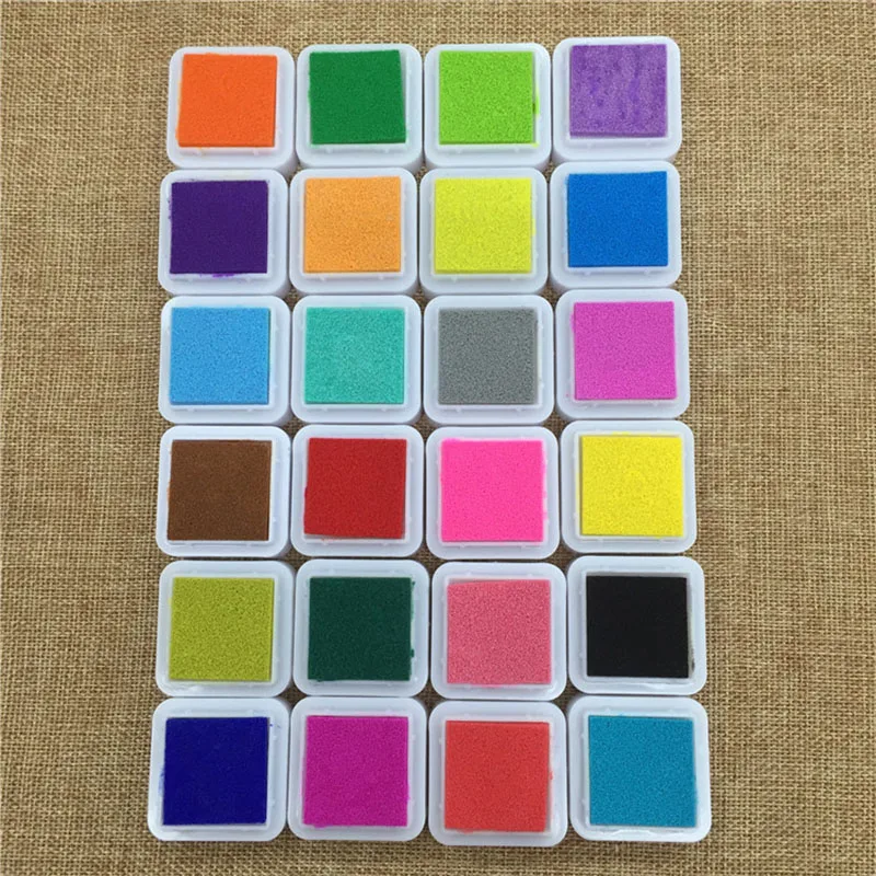 1 Набор DIY 24 цвета Kawaii Ink Pad Мультяшные крафтовые штампы Inkpad для скрапбукинга