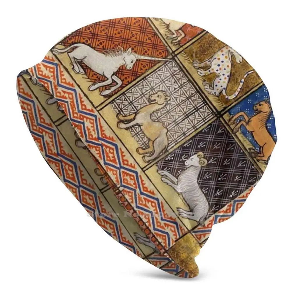 

Шляпа в средневековом стиле для мужчин и женщин, тонкая Повседневная шапочка с фантастическими животными в золотом, красном, синем цвете, унисекс