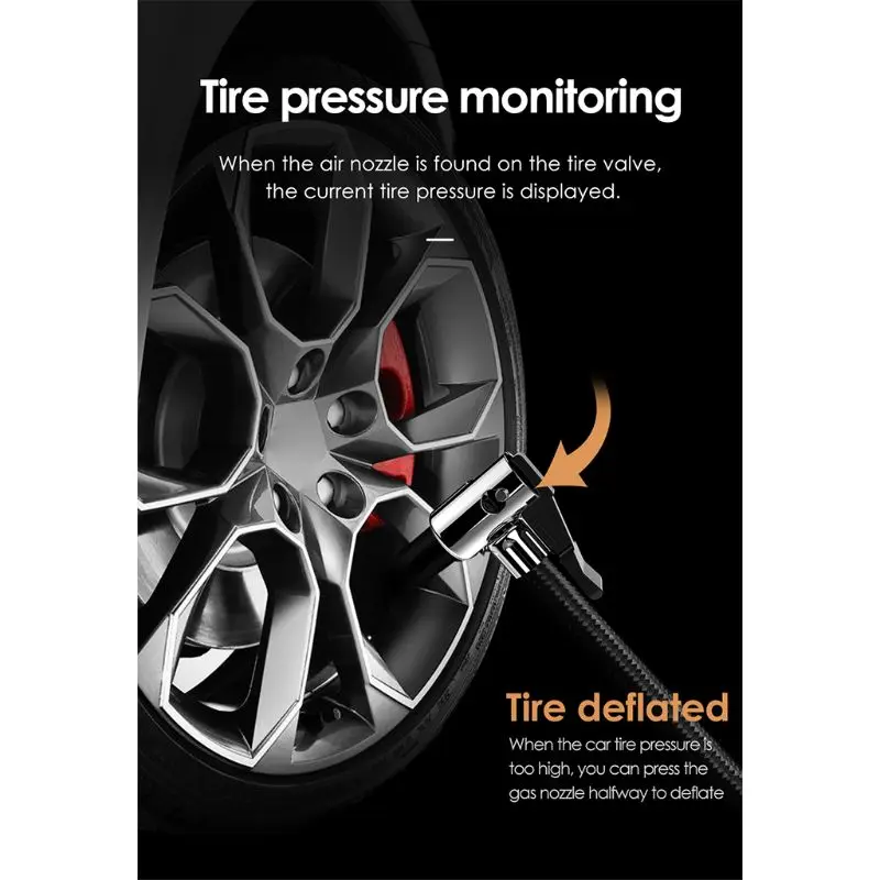 

Car Air Compressor Intelligent Auto Tire 60s Fast Inflatable Pump ABS Mini 120W Portable Electric Car Tyre Inflator Compresor