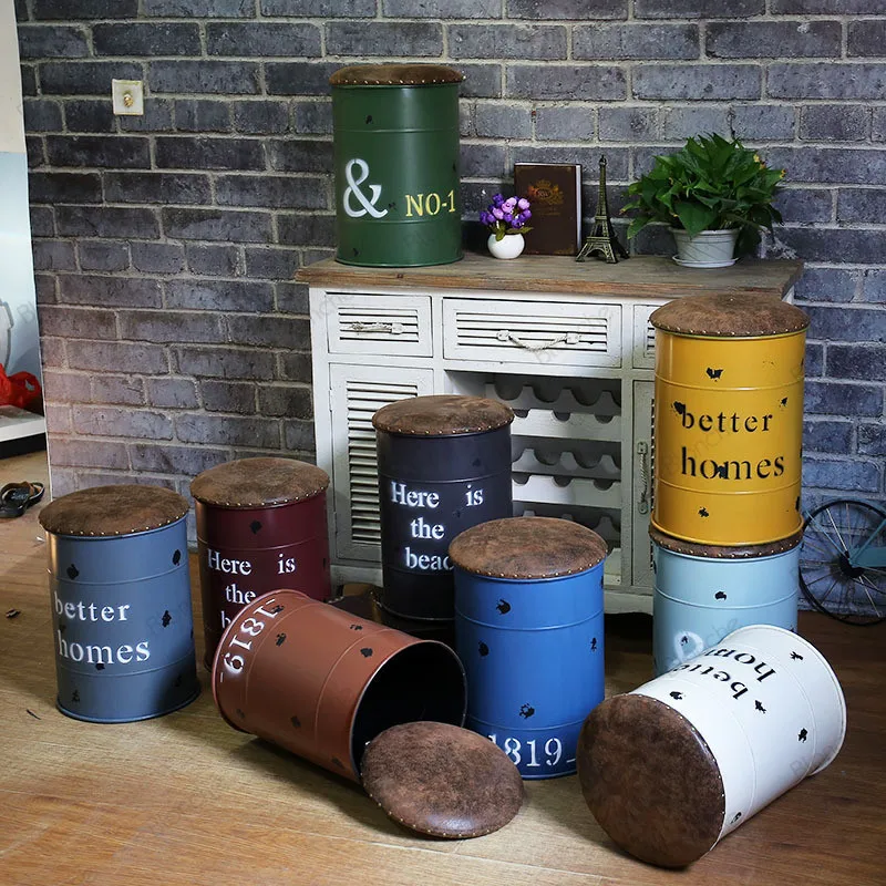 Промышленный Железный Ковш стул для спальни смена обуви стулья хранения