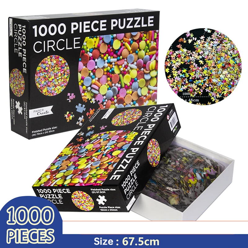 

1000 Pieces 70*50cm Jigsaw Puzzles Assembling Picture Round Shape Creative Puzzles Toys for Adults Kids Games Educational Toys