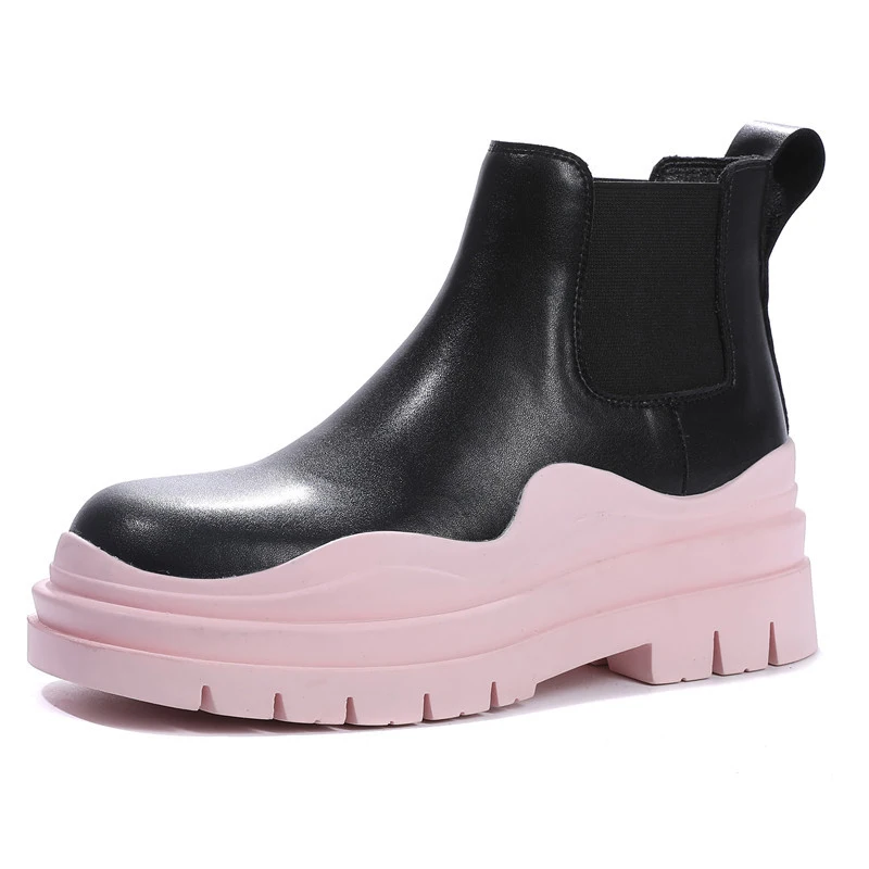 

Женские ботинки челси из натуральной кожи, на платформе