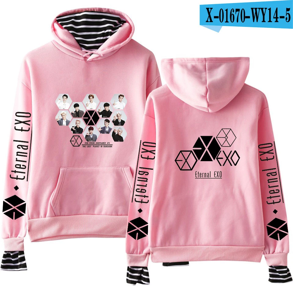 Светло-желтый EXO PLANET#5 толстовки KPOP хлопковые водолазки негабаритный свитер с капюшоном для женщин EXO PLANET#5 толстовки moletom плюс размер - Цвет: Светло-желтый