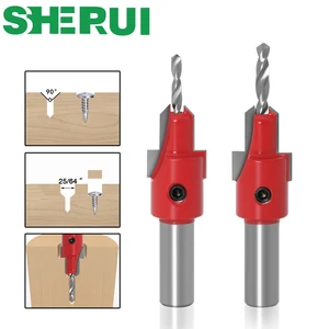 1pcs 10mm Shank HSS Woodworking Countersink Router Bit Set Screw Extractor Remon Demolition for Wood Milling Cutter