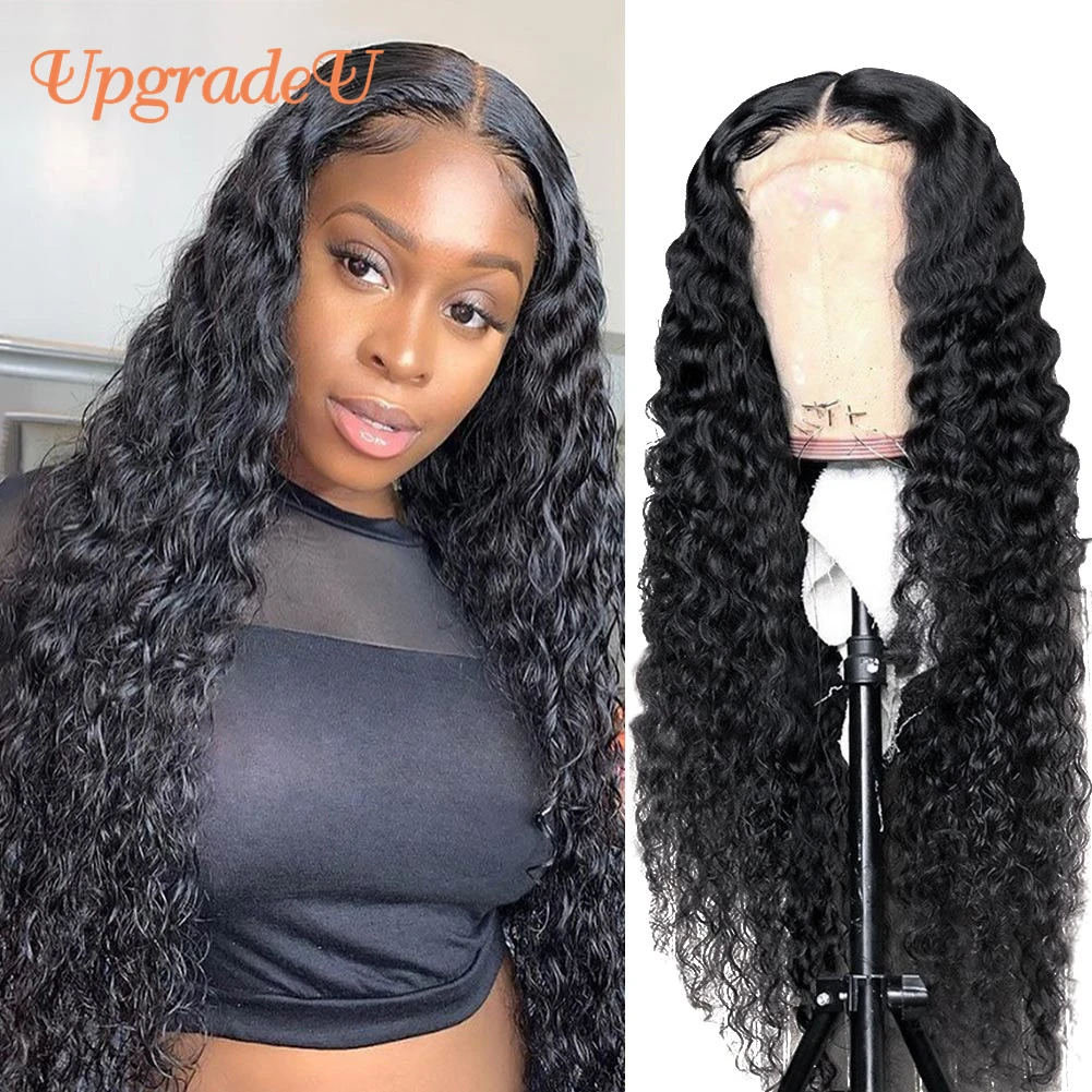 UpgradeU Water Wave Lace Front Wigs Human Hair Closure Wig Pre Plucked 150% Density Brazilian Wet and Wavy Human Hair Wigs