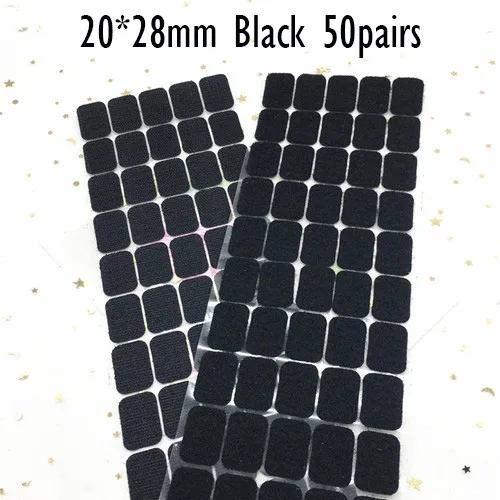Black 20x28mm 50Pair 10/15/20/25/30 мм самоклеящаяся крепежная лента на застежке-липучке, сильный клей Magic Стикеры белая дисковая черные монеты на застежке-липучке лента для домашнего Применение - Цвет: Black 20x28mm 50Pair
