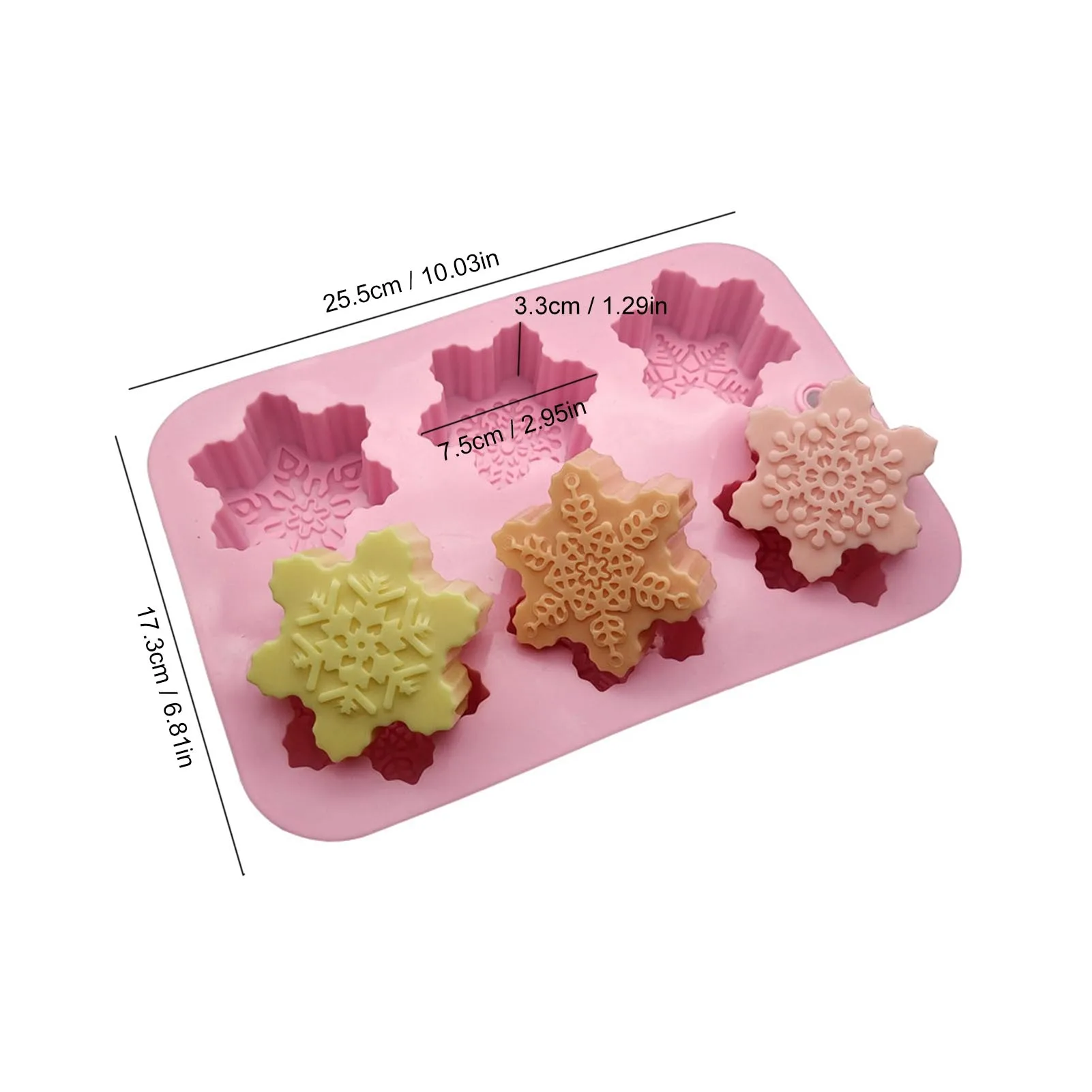 

6-cup Cake Mold Snowflake Non-stick Silicone Soap DIY Mould