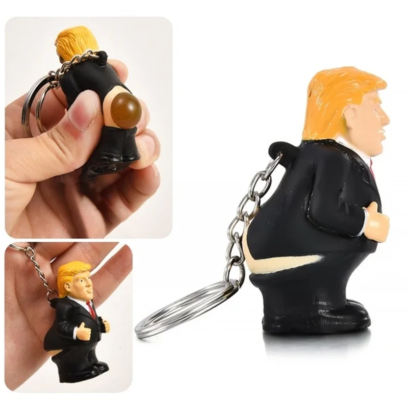 Креативный Забавный брелок Дональд Трамп, заполненный шар для снятия стресса, автомобильные брелки для декомпрессии, Подарочный Брелок для ключей