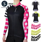 WOSAWE летняя велосипедная футболка с коротким рукавом, быстросохнущая велосипедная футболка, женские велосипедные топы на молнии с коротким рукавом и защитой от УФ-лучей