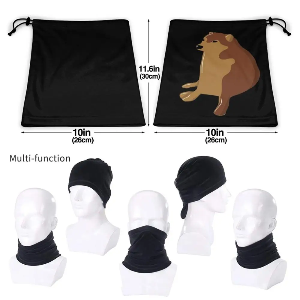 Черный Цвет минималистичный Cheems минималистский бандана шарф-маска шеи Теплый