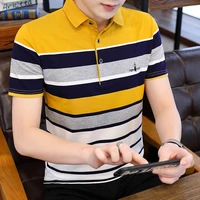 mens polo shirt 2020 summer striped cotton short sleeve golf polos solid slim top fashion new arrival breathable plus size