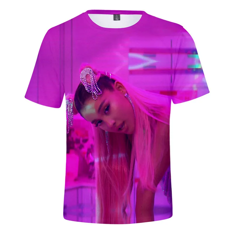 Ariana Grande мужские летние дизайнерские футболки с круглым вырезом и 3D принтом Homme
