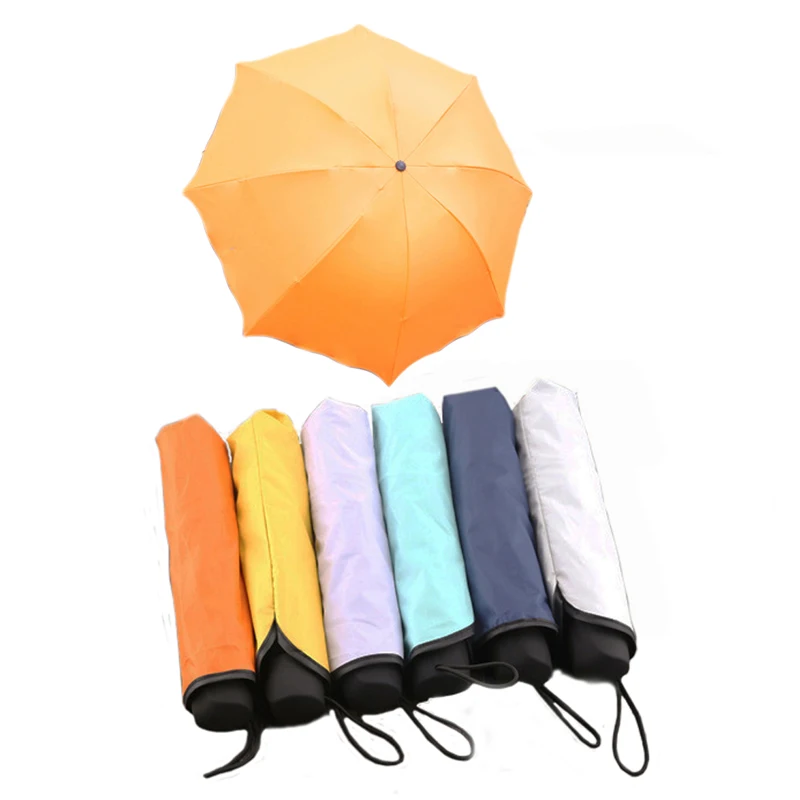 Многоцветный узор три складной зонт черное покрытие от Солнца