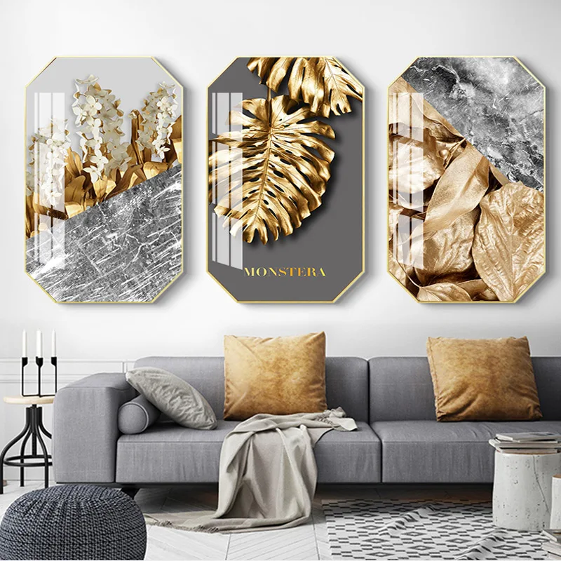 

Simple and modern living room decoration painting porch light luxury dining sofa background wall crystal porcelain wall painting