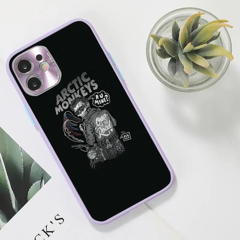 

Arctic Monkeys band Phone Case For iPhone 12 11 Mini Pro XR XS Max 7 8 Plus X Matte transparent Purple Back Cover