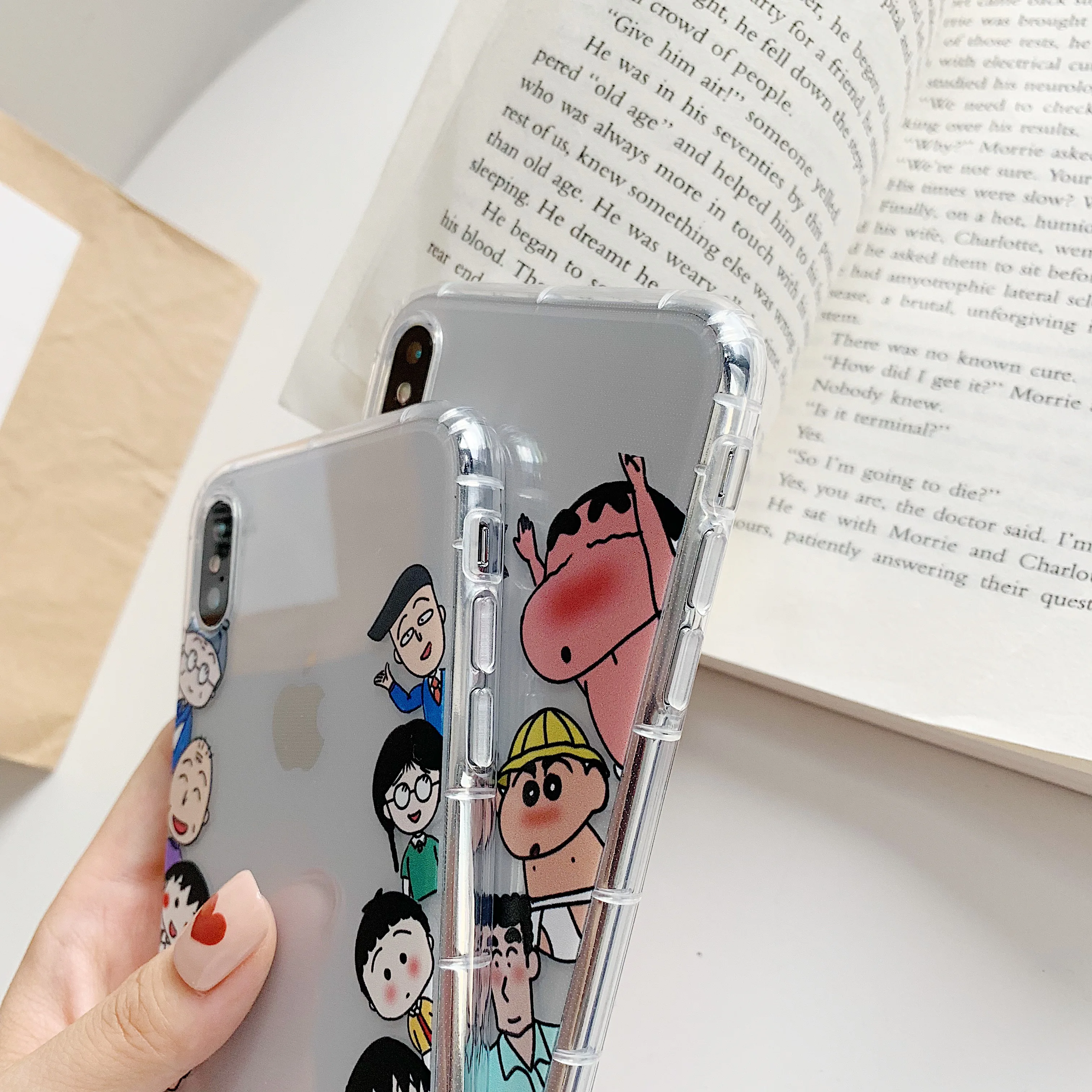 Милый мягкий чехол для телефона с рисунком Crayon Shin chan Chibi Maruko для iPhone 6 6s 7 8 Plus X XS XR XSMax 11 Pro Max