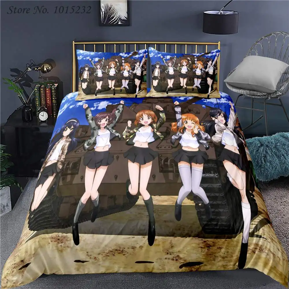 Комплект постельного белья с 3D-принтом Girls Und Panzer пододеяльник наволочки одеяло