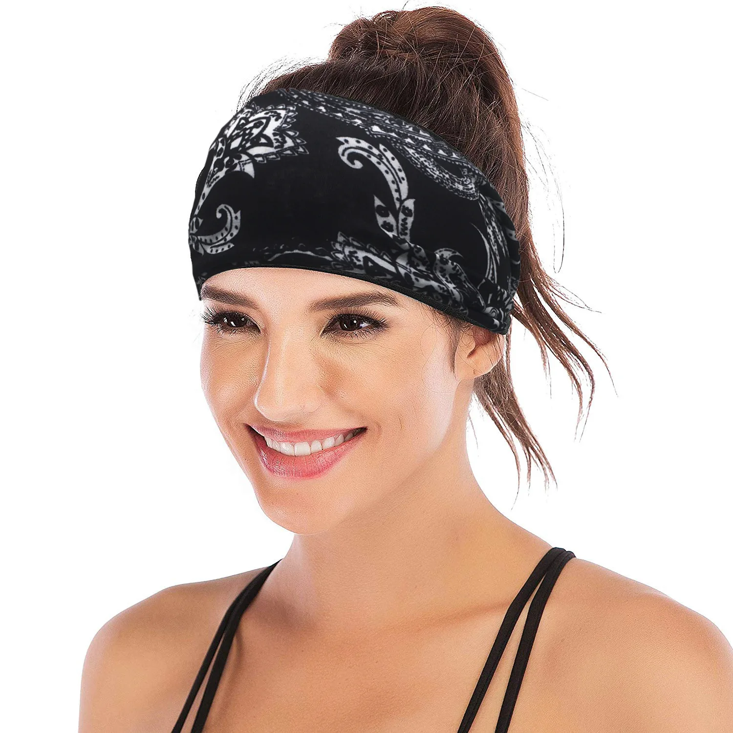 

Wide Sport Sweat Sweatband Headband Yoga Gym Stretch Hair Band for Men and Women