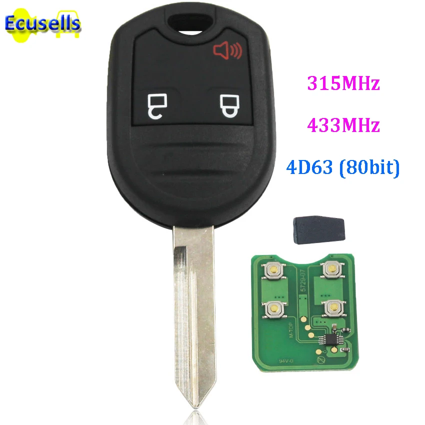 3 кнопки 315 МГц 433 пульт дистанционного управления для Ford Edge Escape Explorer F150 Lincoln Mercury с