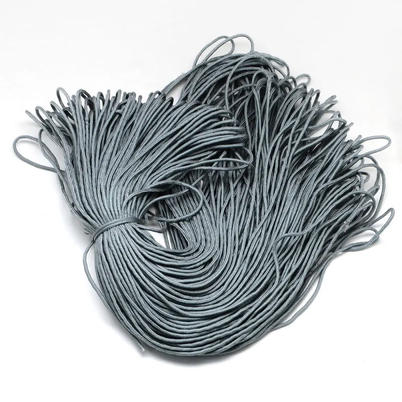 Gray 100 м/пачка dia2мм веревки из полиэстера и спандекса нить DIY ювелирные аксессуары поиск ожерелья браслеты принадлежности для изготовления - Цвет: Gray