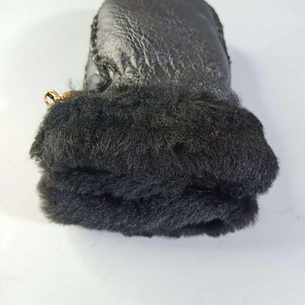 Детские Лыжные зимние теплые перчатки детские из натуральной кожи с овечьим