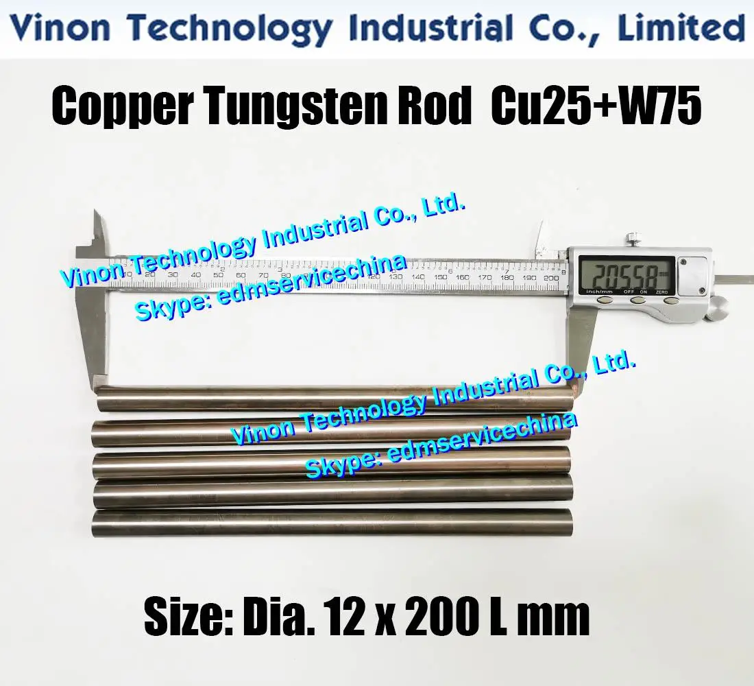 (2 шт. в упаковке) диаметр Медный вольфрамовый стержень CuW75 12x20 0 л мм (медь 25% +