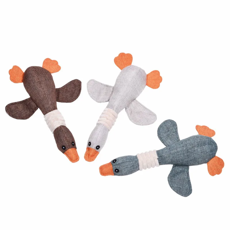 

Fleece Chew Play Toys Pet Squeaky Puppy Chew Squeaker Quack Sound Doll Toy Creative Simulation Animal Pet Supplies Dog Toys