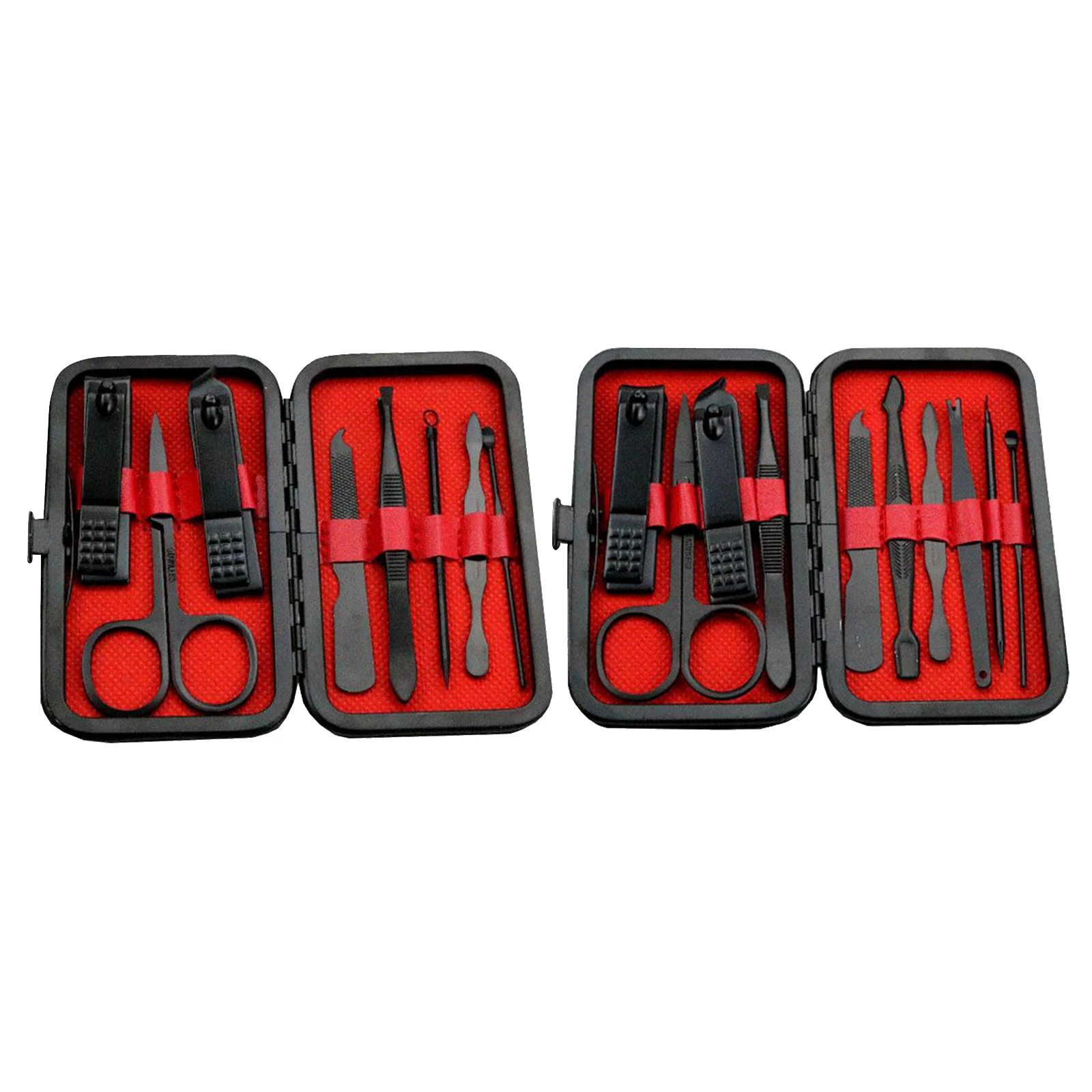 

Men Women Manicure Stainless Nail Clippers Tool Kit with Leather Container