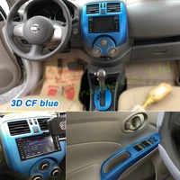 car styling 3d5d carbon fiber car interior center console color change molding sticker decals for nissan versa sunny 2011 2016
