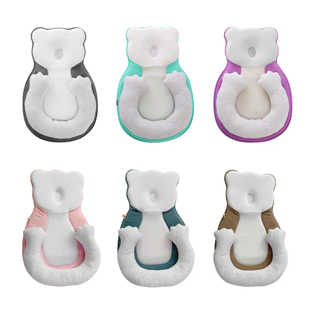 

Newborn Baby Head Protector Lounger Pillow Portable Baby Cribs nti Roll Memory Foam Protective Cushion for Learning Sit Prevent