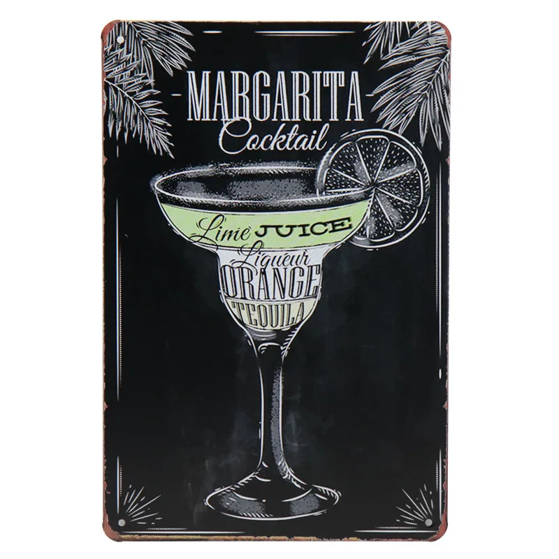 Mojito мартини Коктейльные вывески Стиль Бар Паб до ретро-наклейки металлическая пластина плакат живопись винтажная жестяная вывеска Tintin домашний декор H34
