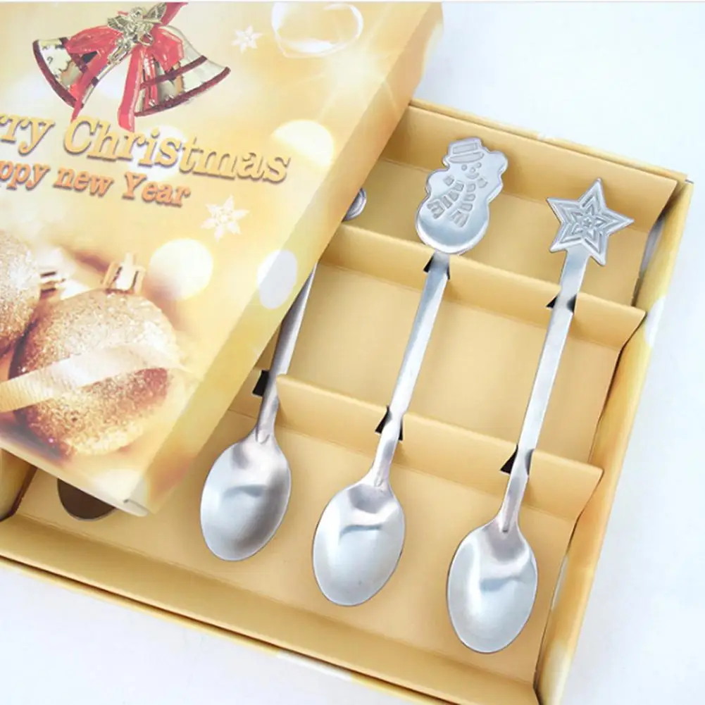 4 шт. рождественские столовые приборы чайная ложка аксессуары для украшения