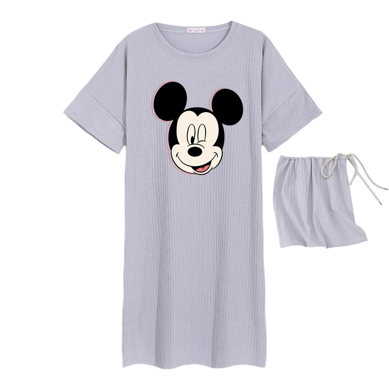 Женская ночная рубашка с коротким рукавом летняя Милая мультяшная одежда для